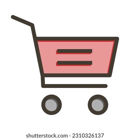 Cart Thick Line Filled Colors For Personal And Commercial Use.
