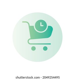 cart time gradient icon isolated on white background
