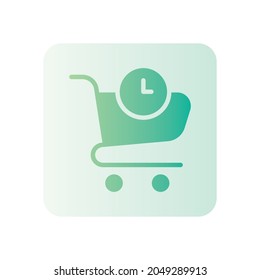 icono de gradiente de tiempo de carro aislado en fondo blanco
