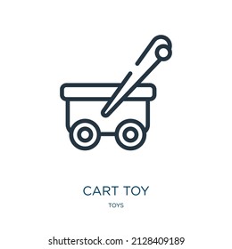 cart toy thin line icon. toy, child linear icons from toys concept isolated outline sign. Vector illustration symbol element for web design and apps.