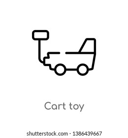 cart toy vector line icon. Simple element illustration. cart toy outline icon from toys concept. Can be used for web and mobile