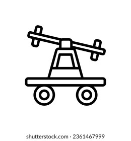 Cart Train Outline Icon Vector Illustration 