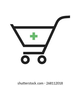 Cart, trolley, basket icon vector image. Can also be used for eCommerce, shopping, business. Suitable for web apps, mobile apps and print media.