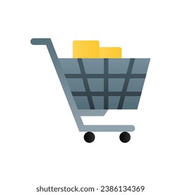 Cart trolley commerce icon in flat gradient style ui vector design