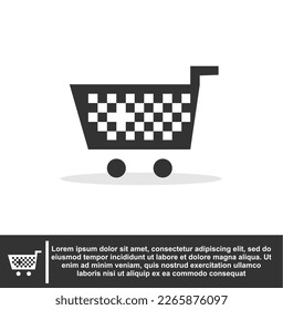 Cart trolley icon in black and white colour