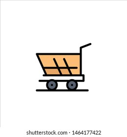 Cart, Trolley, Shopping, Buy Business Logo Template. Flat Color. Vector Icon Template background