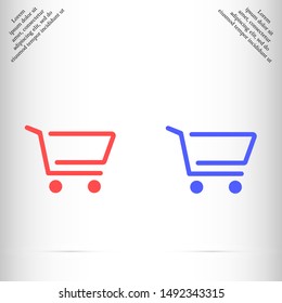 cart trolley vector icon , Lorem ipsum flat design