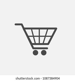 Cart trolley vector icon for shopping