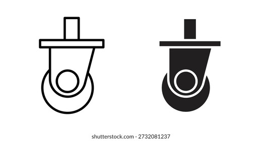 Concepto de icono de rueda de carro de Carrito. Icono de interfaz de usuario lineal perfecto de píxeles.