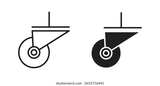 Cart trolley wheel icon design element. Editable stroke. Vector