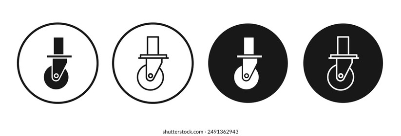 Cart trolley wheel icon set on white background