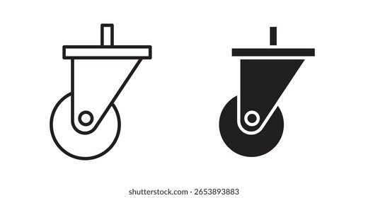 Cart trolley wheel icon vector illustration on a transparent background.