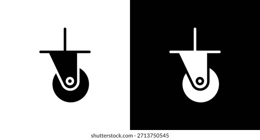 Icono de la rueda de la carretilla del Carrito. Ilustración vectorial. Silueta en color negro