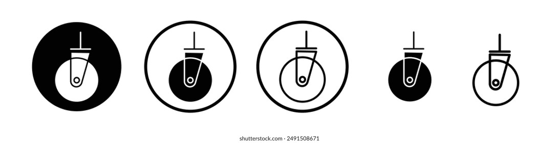 Cart trolley wheel line icon