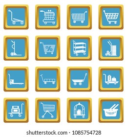 Cart types icons set vector sapphirine square isolated on white background 