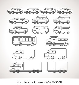 Cart Types Outline Icons