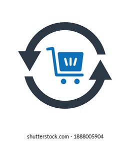 Cart update icon.refresh,buy (vector illustration)