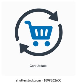 Cart update or upgrade icon concept