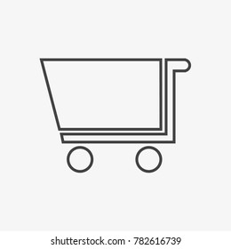 Cart vecor icon isolated on light grey background