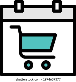 cart vector color line icon