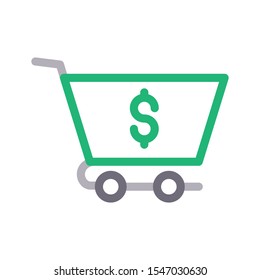 cart vector colour line icon 