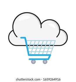 cart vector flat color icon 