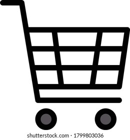 cart vector flat color icon 