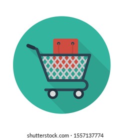 cart vector flat colour icon