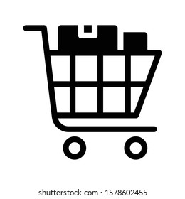 cart vector glyph flat icon 