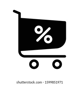 cart vector glyph flat icon 