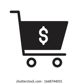cart vector glyph flat icon 