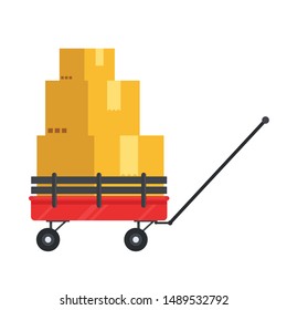 Cart vector. Hand Cart. wallpaper. free space for text. copy space.