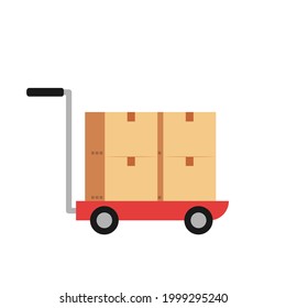 Cart vector. Hand Cart. wallpaper. free space for text. copy space.