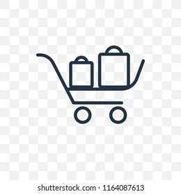 Cart vector icon isolated on transparent background, Cart logo concept