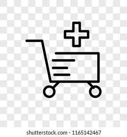 Cart vector icon isolated on transparent background, Cart logo concept