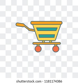 Cart vector icon isolated on transparent background, Cart logo concept