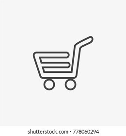 Cart vector icon on light grey background
