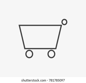 Cart vector icon on light grey background
