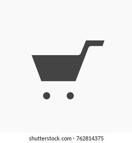 Cart vector icon on trendy light grey background.