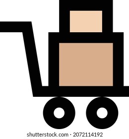 cart vector illustration isolated on a transparent background. storke vector icons for concept or web graphics.