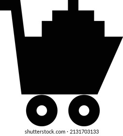 Vektorgrafik-Karren einzeln auf transparentem Hintergrund. glyph-Vektorsymbole für Konzept- oder Web-Grafiken.