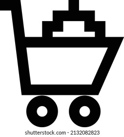 cart vector illustration isolated on a transparent background. glyph vector icons for concept or web graphics.