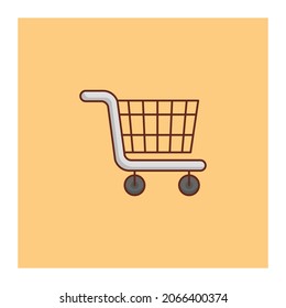 cart Vector illustration on a transparent background. Premium quality symbols.Vector line flat color icon for concept and graphic design.