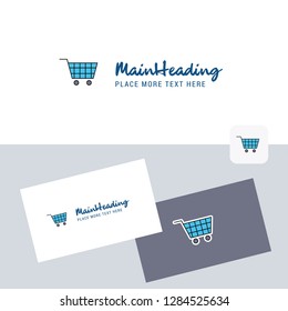 Cart vector logotype with business card template. Elegant corporate identity. - Vector