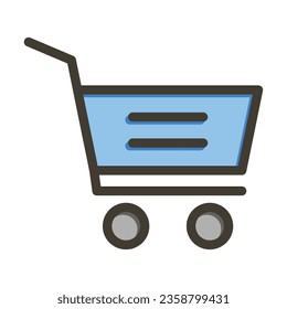 Cart Vector Thick Line Filled Colors Icon For Personal And Commercial Use.
