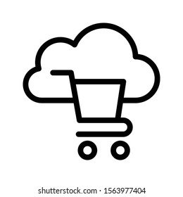 cart vector thin line icon 