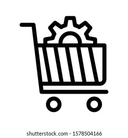 cart vector  thin line icon 