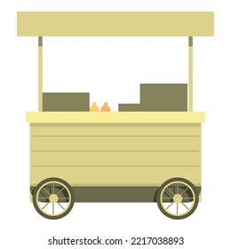 Cart vendor icon cartoon vector. Street food. People festival