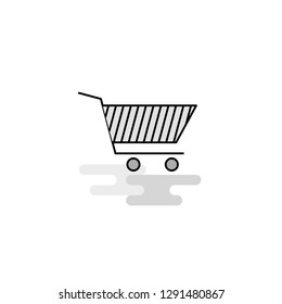Cart  Web Icon. Flat Line Filled Gray Icon Vector