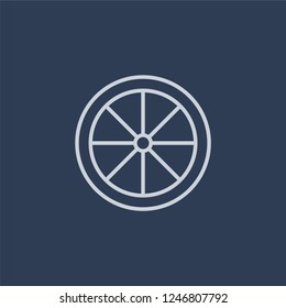 Cart Wheel icon. Trendy flat vector Cart Wheel icon on dark blue background from Desert  collection